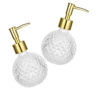 SOPOTUTU Distributeurs Savonnette Design Élégant et Simple Lot de 2 INOX Rechargeables 120ml en Verre et Plastique Cuisine et Présents Maison
