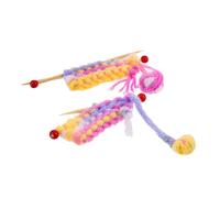 SOPOTUTU Ensemble de 2 Fils à Tricoter Miniatures 1:12 pour Maison de Poupée Accessoires de Décoration en Laine Boules Tricotées Réalistes pour Projets DIY