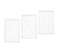 SOPOTUTU Ensemble de 3 Règles en Plastique 8,5 X 5,4 Cm pour Composition Artistique et Photographie, Outil Multifonction Basé Nombre D’or, Visionneuse D’artistes pour Dessin et