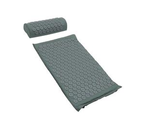 SOPOTUTU Ensemble Tapis D'acupression et Coussin Massant Gris, Tapis de Massage par Points D'acupuncture, Coussin pour Relaxation Musculaire, Stimulation Circulation Sanguine, Bien-être