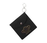 SOPOTUTU Étui de Rangement pour Masque en Cuir PU Noir, Clip Portable Léger et Réutilisable, Pochette de Protection la Poussière pour Sorties, Voyages et Usage Quotidien