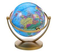 SOPOTUTU Globe Terrestre Décoratif Rotatif 20 Cm avec Support Doré - Globe Éducatif Précis pour Bureau et Salle de Classe - Outil Pédagogique Géographique pour Apprentissage Interactif