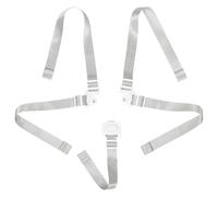 SOPOTUTU Harnais de Sécurité Garçon et Filles à 5 Points Blanc pour Chaise Haute et Poussette, Sangles de Rechange Réglables, Lanière D’attache Bébé, Accessoire Bébé Essentiel pour Repas