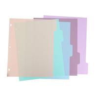SOPOTUTU Intercalaires à Onglets pour Classeur A4 en Polypropylène Mat, Lot de 5 Set de Couleurs Pastel, Séparateurs Multipages pour Organisation Scolaire et Bureau, Diviseurs de Rangement