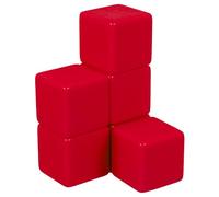 SOPOTUTU Jeu de Dés Vierges en Plastique Rouge Lot de 6 pour Atelier de Création et Enseignement en ubes à Six Faces 33Mm