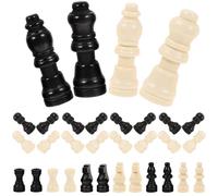SOPOTUTU Jeu D'échecs Mini Bois 2 Pouces, Pièces D'échecs en Bois Couleur Ébène et Blanc, Lot de 2 Sets de Jeux pour Échiquier, Accessoires pour Jeu de Société et Plateau, Mini Pièces