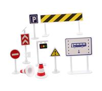 SOPOTUTU Jeu Éducatif Panneaux Signalisation Garçon Fille avec Modèles Miniatures Barrière de pour Apprentissage Sécurité Routière Compact pour Maternelles Garçons Filles