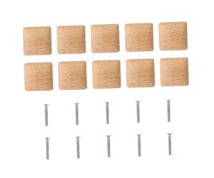 SOPOTUTU Lot de 10 Poignées Meuble Bois Carrées en Bois Massif Naturel, Simples et Résistantes pour Portes et Placards à Domicile, Faciles à Installer et Solide