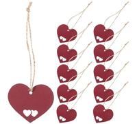 SOPOTUTU Lot de 100 Set de Étiquettes D'emballage en Papier Kraft Rouge de Cœur, 4 X 4 Cm, Étiquettes Suspendues Multifonctions pour Bricolage, Décorations Saint-valentin et Emballages