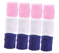SOPOTUTU Lot de 12 Bandes Anti-Transpiration pour Poignets Garçon et Filles et Adolescent Bracelets de Poignet Élastiques en Coton Éponge Protection Sportive Respirante pour Basketball