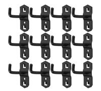 SOPOTUTU Lot de 12 Crochets Muraux Noirs pour Panneaux Perforés Crochets en Métal Renforcé 6 MM X 5 CM Supports Robustes pour Étagères de Présentation à Suspendre Vêtements et Rangement