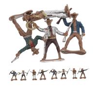 SOPOTUTU Lot de 12 Figurines de Cowboy Miniatures Colorées, Jouets Éducatifs pour Garçon et Filles, Taille Moyenne, Décorations Western pour Fête à Thème Cowboys, Accessoires Photo