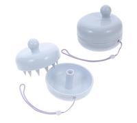 SOPOTUTU Lot de 2 Brosses à Cheveux en Silicone Doux avec Sangle Amovible et Couvercle, Brosse Massage Cuir Chevelu pour Exfoliation et Soin Après Shampooing, Accessoires Multifonctions