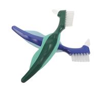 SOPOTUTU Lot de 2 Brosses de Nettoyage Double Embout à Poils Durs pour Prothèses Dentaires, Brosse Compacte Verte et Bleue, Outil pour L’entretien Quotidien Nettoyage en Profondeur