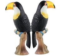 SOPOTUTU Lot De 2 Modèles Animaux De Simulation Toucan Réalistes pour Garçon Et Filles, Figurines D’Oiseaux en Plastique, Décoration Intérieure, Jouets Éducatifs Petits Animaux pour Maison Et Bureau