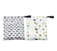 SOPOTUTU Lot de 2 Paquet à Couches Étanches Double Fermeture Éclair Pochette de Rangement pour Couches Humides et Sèches Matériau Solide et Respirant Organiseurs de Pratiques pour Voyage