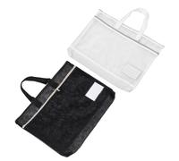 SOPOTUTU Lot de 2 Pochettes A3 avec Fermeture Éclair Grosse Capacité en Nylon Résistant Organisateur avec Poignée et Filet Paquet de Rangement pour Affiches Documents et Fournitures de
