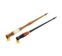 SOPOTUTU Lot de 2 Porte-Plumage en Bois Vintage Obliques avec Bride en Laiton Réglable Manche Noir et Marron pour Calligraphie Anglaise Écriture Manga et Dessin Artistique Fournitures