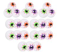 SOPOTUTU Lot de 24 Balles Creuses en Plastique 27 CM Yeux Mobiles Halloween Jouets Rebondissants Colorés Violet Orange et Vert pour Décorations de Fête Accessoires Effrayants et