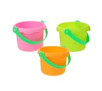SOPOTUTU Lot de 3 Seaux de Plage Colorés Jouets de Sable Seau Portable pour Garçon et Filles Activités Estivales Construction de Châteaux de Sable Set de Jouets de Plage