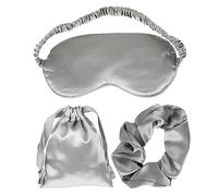 SOPOTUTU Lot de 3 Set de Cache-Yeux en Soie Pochette à Cordon Masque de Sommeil Élastique Réglable pour Voyage Optimisé