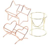 SOPOTUTU Lot de 3 Supports Décoratifs pour Éponges de Maquillage en Métal Porte-Éponge à Fond de Teint Portable Séchoirs Compacts D’Œuf Finition Double Cercle Or Luxueux Rose Étoile et