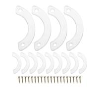 SOPOTUTU Lot de 30 Butées de Tiroir en PVC Transparent Anti-Dérapantes avec Vis Demi-Lune pour Réparation et Remplacement des Coulisses de Tiroirs de Meubles Commodes et Armoires Usage