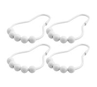 SOPOTUTU Lot de 4 Anneaux de Tringle à Rideaux en Métal Blanc Crochets Suspendre Antirouille pour Rideau Accessoires Pratiques pour Salle de Bain Compatibles Plupart des Tringles