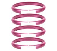 SOPOTUTU Lot de 4 Anneaux Porte-clés en Alliage D’aluminium pour Mini, Étui à Clés de Voiture Décoratif et Léger, Couleur Rose Foncé, Accessoires pour Coque de Clé Télécommande,