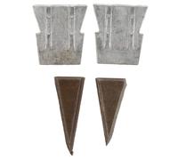 SOPOTUTU Lot De 4 Coins Métalliques pour Hache Et Marteau, Cale De Renforcement en Fer, Double Croix Et Triangle, Accessoires D'installation Robustes pour Usage Quotidien