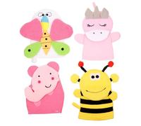 SOPOTUTU Lot de 4 Moufles de Toilette à Motifs Dessin Animé pour Garçon et Filles, Exfoliant Doux, Adapté Peaux Sensibles, Tissu Confortable, Bain Bébé, Accessoires de Bain Plusieurs styles