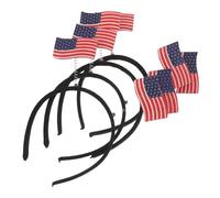 SOPOTUTU Lot de 4 Serrage-têtes Drapeau Américain pour Femmes, Bandeaux Doux et Élastiques à Étoiles et Rayures, Accessoires Légers pour Fête du 4 Juillet et Sports de Plein Air,