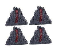 SOPOTUTU Lot de 4 Volcans Miniatures en Plastique 8 CM Décor Volcanique Réaliste pour Jeux de Dinosaures Figurines de Volcan pour Activités Scientifiques et Fêtes à Thème Accessoires