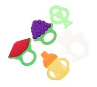 SOPOTUTU Lot De 5 Anneaux De Dentition En Silicone Pour Bébé Jouets De Dentition Doux Et Sûrs En Forme De Ours Pastèque Feuille Et Arrosoir Jouets Pour Soulager Les Gencives