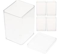 SOPOTUTU Lot de 5 Boîtes Transparentes en Pet pour Figurines, Vitrines Modèles Micro-paysages, Boîtes de Présentation et Rangement D'objets de Collection, Exposition Jouets et Artisanat