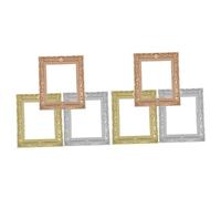 SOPOTUTU Lot de 6 Cadres Photo Miniatures en Résine, Couleurs Argenté, Or et Rose Doré, pour Maison de Poupée, Accessoires Décoratifs Micro-paysages, Mini-Maison à Ossature, Décoration