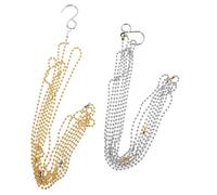 SOPOTUTU Lot de 6 Chaînes Métal Argenté et Or pour Mesure Précise Hauteur du Filet de Volley-Ball, Outil D’Arbitrage ’entraînement, Accessoire Portable pour Terrains Intérieur et Extérieur