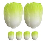 SOPOTUTU Lot de 6 Mini Légumes Verts Réalistes en Résine, Modèle Miniature de Chou Chinois, Décoration Maison de Poupée, Accessoire Décoratif Miniature, Taille Minuscule