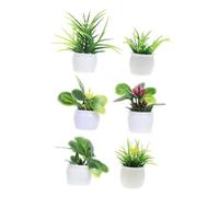 SOPOTUTU Lot de 6 Mini-Plantes Décoratives Réalistes en Plastique pour Maison de Poupée, Mini Bonsaïs Décoratifs Pots, Accessoires Miniatures pour Décoration Intérieure et Jardin, Modèle
