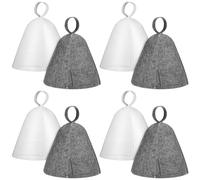 SOPOTUTU Lot de 8 Bonnets de Sauna en Feutre Gris et Blanc Couche de Carton Bonnets de Bain Absorbants et Thermiques Réutilisables pour Spa Bains de Vapeur et Séances de Sauna