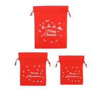 SOPOTUTU Lot de 8 Sachets Non Tissés à Cordon pour Noël Grand Moyen Petit Pochettes de Rangement Festives pour Bonbons et Présents Coloris Thème Noël Usage Maison et Fêtes