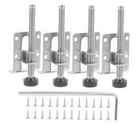 SOPOTUTU Lot Meuble Réglables Galvanisés avec Vis et Clé pour Armoires Tables et Établis Nivellement Robustes Antidérapants pour Sols Irréguliers Protection des Sols