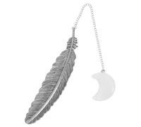 SOPOTUTU Marque-page Plume Cristal Naturel et Portable avec Pendentif Métallique Décoratif et Pratique pour Femmes et Amateurs de Lecture