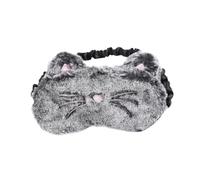 SOPOTUTU Masque de Sommeil en Peluche Noir de Chat 1Pcs Cache-Oeil Doux en Soie Anti-Lumière pour Voyage et Détente Confortable et Lavable et Filles