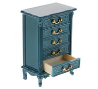 SOPOTUTU Mini Armoire Bleue Miniature pour Maison de Poupée Meuble Miniature en Plastique Vitrine Décorative pour Maison de Poupée Éducatif Créatif