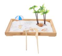 SOPOTUTU Miniature Paysage Océan Zen Jardin de Sable Mini Bac à Sable Décoratif pour Bureau et Maison Anti-Stress Relaxation Créative