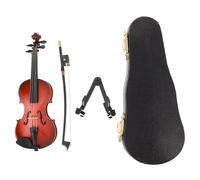 SOPOTUTU Miniature Violon Bois avec Archet et Coffret Ornement Réaliste et Compact pour Décoration Bureau et Cadeau Musical