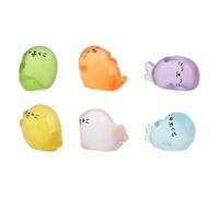 SOPOTUTU Miniatures Phoques en Résine, 6 Pièces Colorées pour Décoration de Micro Paysage, Jardin Féerique et Terrarium, Jouets Miniatures pour Garçon et Filles