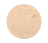 SOPOTUTU Panneau en Bois Rond 14,7 Cm pour Annonce Naissance Bébé, Accessoire Photo Souvenir Personnalisé Prénom, Décoration Maternité et Chambre -né, Signalétique Étape Importante Bébé