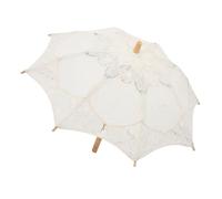 SOPOTUTU Parapluie en Dentelle Accessoire De Photographie Grand Format Coton Blanc Ivoire Décoratif Mariage Fête Cérémonie Ombrelle Vintage Léger Élégant